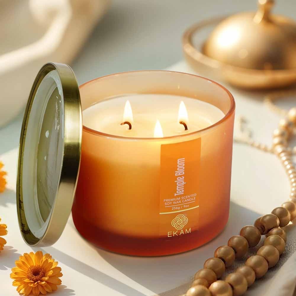 Temple Bloom 3 Wick Scented Candle
– EKAM