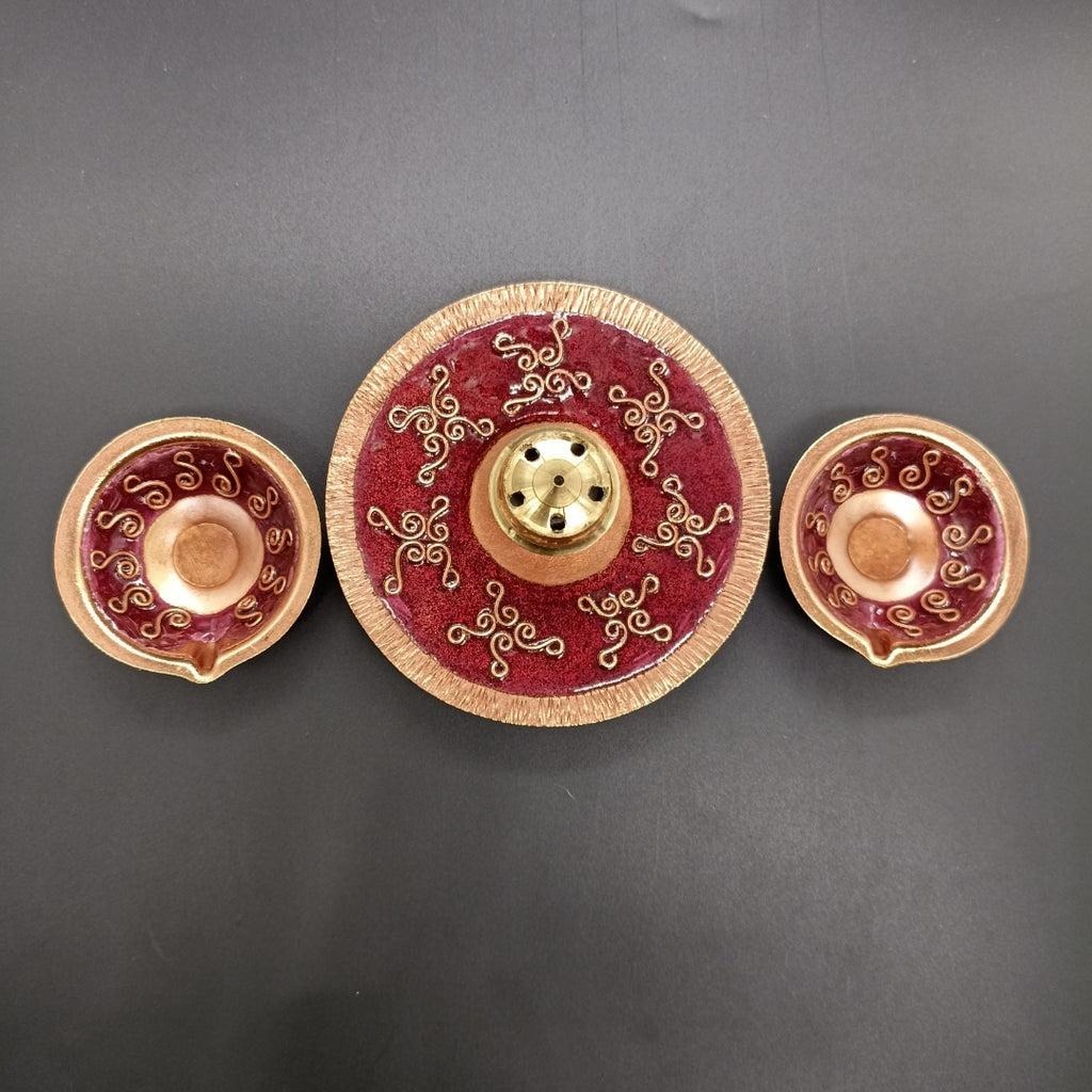 Copper Enamel Pooja Thali Combo
– The Artisan Foundation