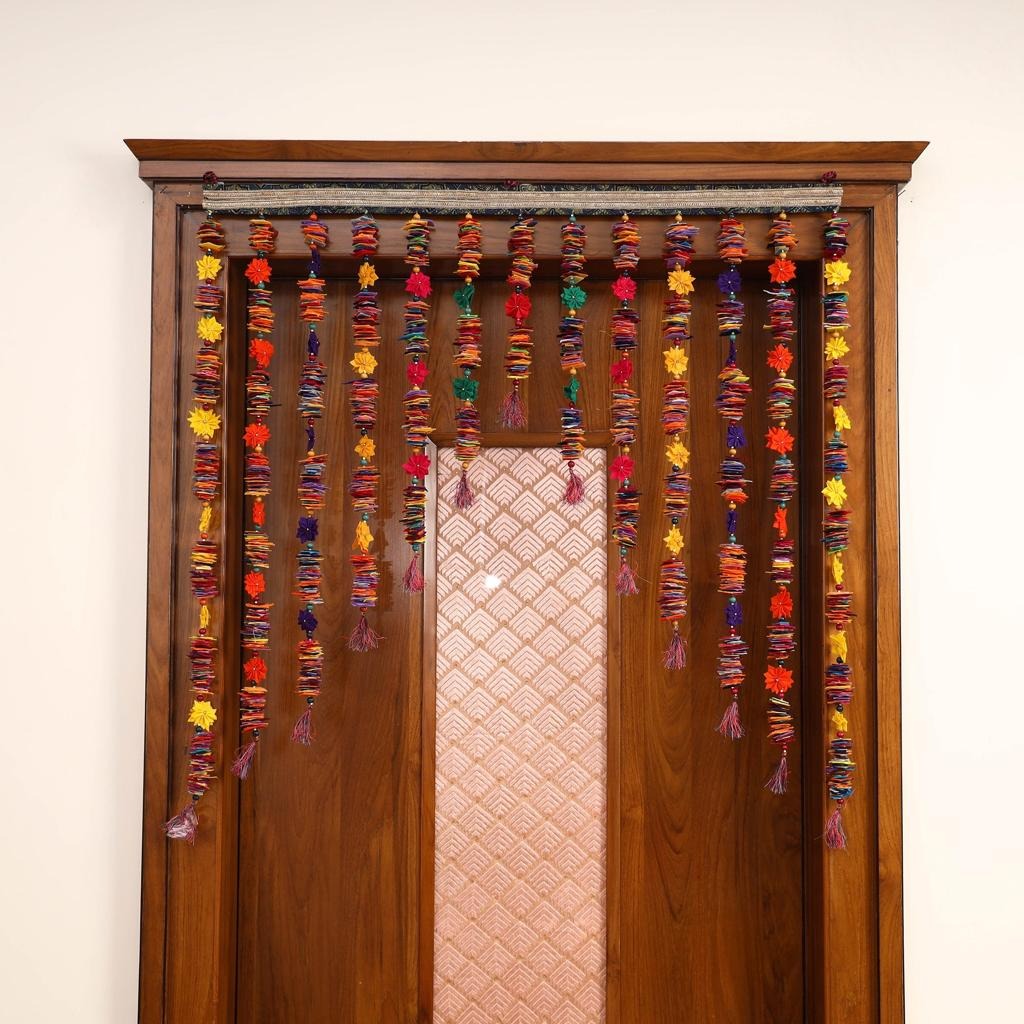 Multicolor Handmade Felt & Bead Work Phulwari Toran
